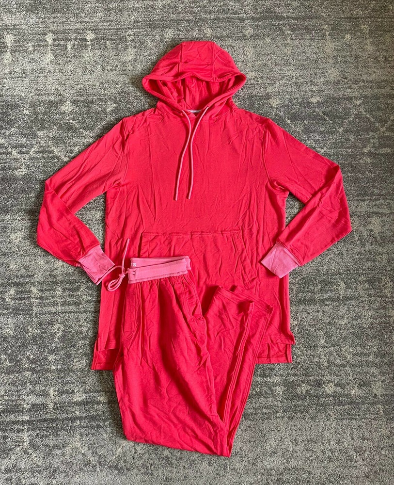 Jamby’s Womens XS House Hoodie Pants Set Pink Soft New K3